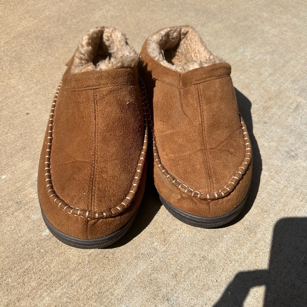 Men's Brown Suede Moccasin Slippers